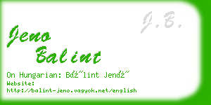 jeno balint business card